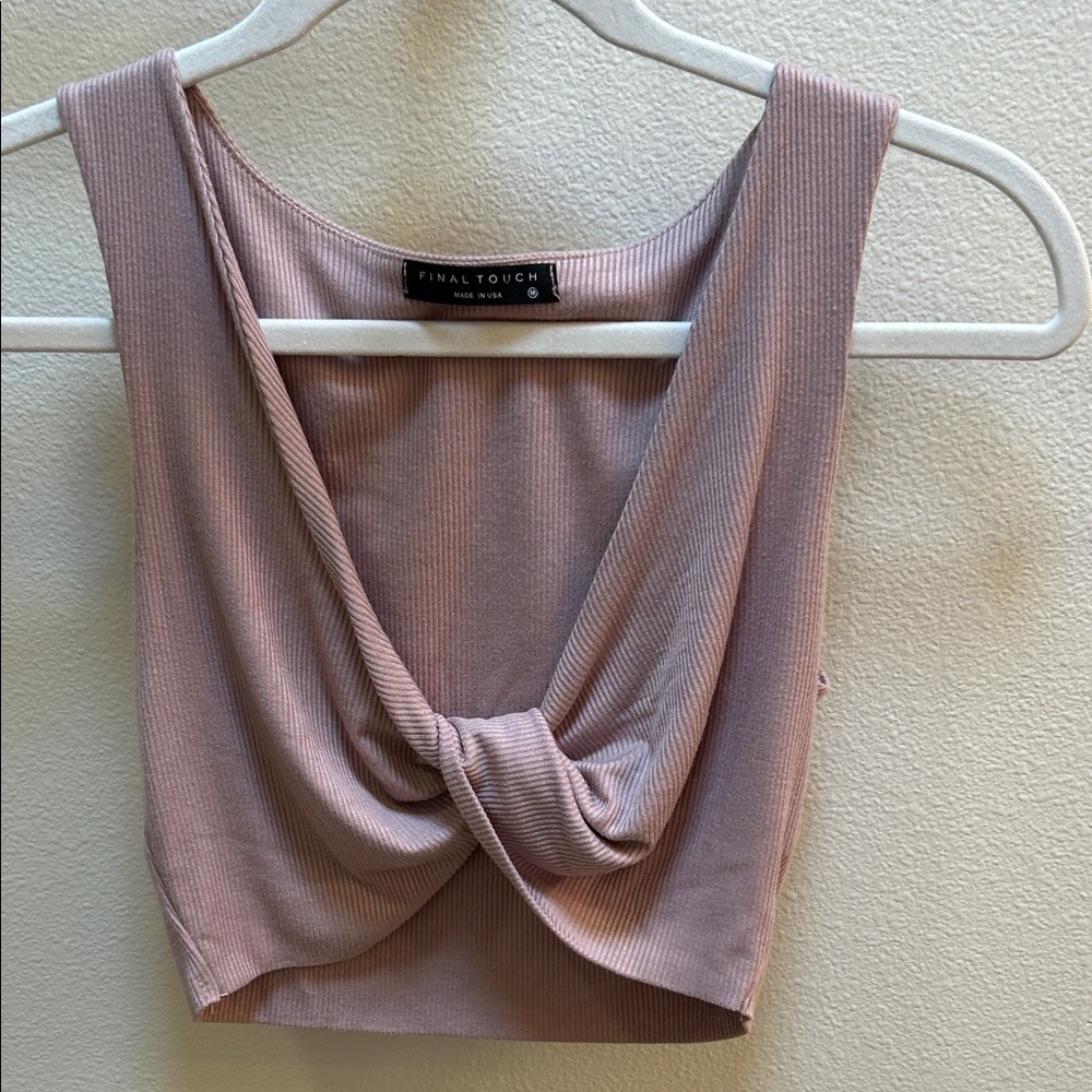 Final Touch Mauve Twist Front Tank Top